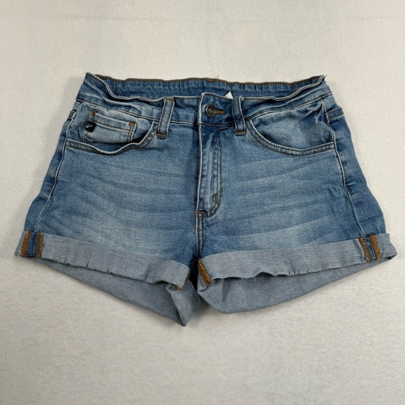 Kancan Rolled Hem Denim Jean Shorts Womens Size 5/26 Medium Blue Mid Rise - Picture 1 of 8